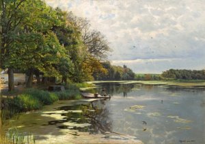 P.Mönsted, slunečný jarní den u vody od Peder Monsted