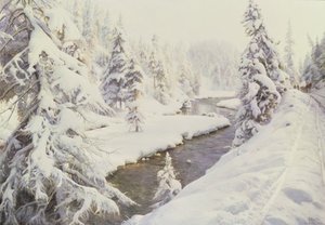 Zimní krajina, Svatý Mořic od Peder Monsted