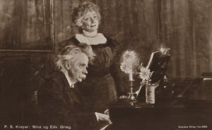 Edvard a Nina Griegovi u klavíru od Peder Severin Krøyer