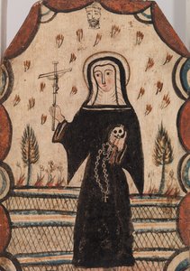 Svatá Rita z Cascie, kolem roku 1815 (vodní barva na dřevěné desce)