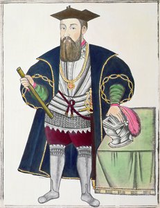 Portrét Vasco de Gama (kvaš na papíře)
