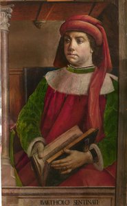 Bartole en latin Bartolus de Saxoferrato (1313-1356) - Bartolus de Saxoferrato par Berruguete, Pedro (1450-1503). Olej na dřevě, rozměr: 95x57, ca. 1473-1475, Galleria Nazionale delle Marche, Urbino od Pedro Berruguete
