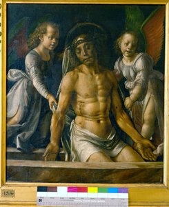 Kristus v hrobě mezi dvěma anděly, kolem roku 1480 od Pedro Berruguete