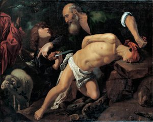 The Sacrifice of Isaac - Malba od Pedra Orrente (1588-1645), olej na plátně, kolem roku 1615