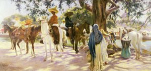 Trhový den v San Gabriel (1909), Mexiko