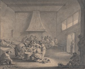 Scéna ze strážnice, cca 1700.