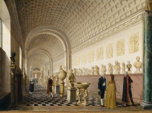 Vnitřní galerie Královského muzea v Královském paláci, Stockholm, 1796