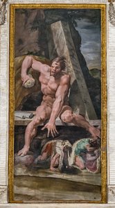 Společníci Odyssea na útěku z Polyféma, detail z Polyfémovy komnaty