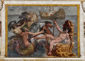 Neptun a loď Ulysses, detail z Polyfémovy komnaty