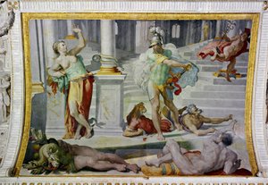 Ulysses a Circe, cca 1550 (freska)