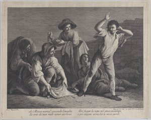 Skupina lidí hazardních her, 1770-1800., 1770-1800. od Pellegrino dal Colle