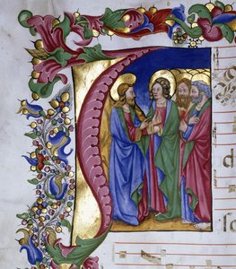 Kristus učí své učedníky v počátečním „já“, kolem roku 1480