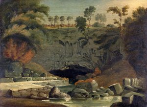 Porth-yr-Ogof, Brecknockshire, 1819. od Penry Williams