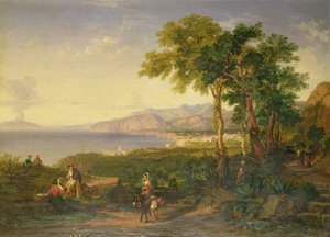 The Bay of Salerno, c.1820-30 (olej na plátně)