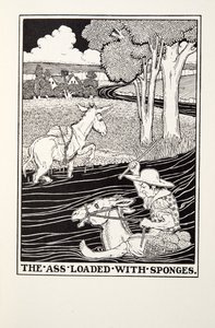The Ass Loaded with Sponges, od Fontaine Fables, hospoda. 1905