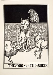 Pes a ovce, ze sta Ezopových bajek, pub.1903