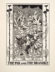 Liška a ostružiník, ze sta Ezopových bajek, pub.1903