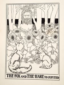 Liška a zajíc k Jupiteru, ze sta Ezopových bajek, pub. 1903