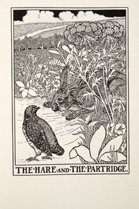 The Hare and The Partridge, z Fontaine Fables, hospoda. 1905