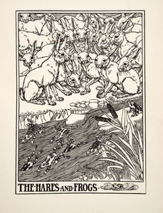 Zajíci a žáby, ze sta Ezopových bajek, pub.1903 od Percy J. Billingshurst