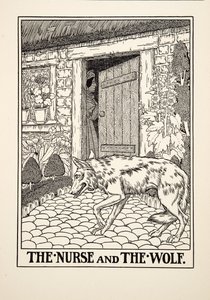 Sestřička a vlk, ze Sto Ezopových bajek, pub.1903