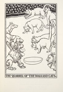 Hádka psů a koček, od Fontaine Fables, hospoda. 1905 od Percy J. Billingshurst