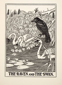 Havran a labuť, ze sta Ezopových bajek, pub.1903