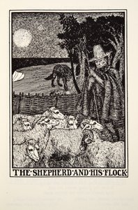 Pastýř a jeho stádo, z Fontaine Fables, hospoda. 1905