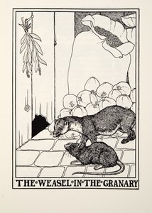 Weasel in the Granary, od Fontaine Fables, hospoda. 1905