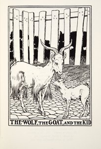 The Wolf, the Goat and the Kid, from Fontaine Fables, pub. 1905 od Percy J. Billingshurst