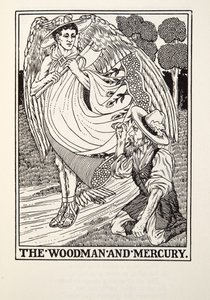 The Woodman and Mercury, z Fontaine Fables, hospoda. 1905