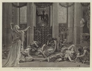 Příběh Oresta, v Knížecí síni, Piccadilly, duch Clytemnestra probouzející zuřivosti, dějství III od Percy Macquoid