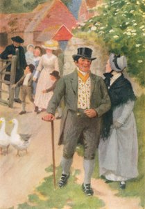 Ilustrace k Adamu Bedeovi od George Eliotové (barevná litografie)