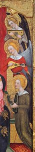 Detail Madony s anděly hrajícími hudbu, cca 1380