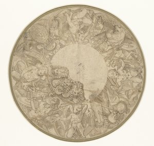 Design pro základnu kulaté výstavní mísy od Perino del Vaga (attributed to)
