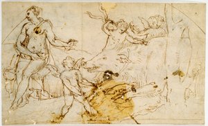 Venuše, putti a divoké prase, kolem 1520-1540 od Perino del Vaga