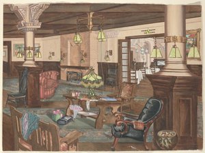 Hollywood Hotel Lobby, 1902 od Perkins Harnly