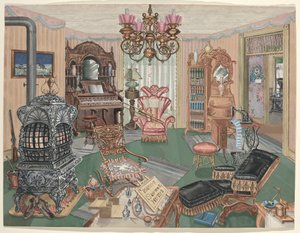 Venkovský obývací pokoj, 1900 od Perkins Harnly