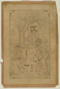 Shromáždění dervišů, polovina 17. století (inkoust a světlá barva na papíře) od Persian School
