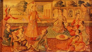 Pozdně Zand lakovaná papírová rakev, c.1794-95 od Persian School