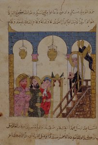 Přidejte paní 22114 f.94, Abu-Zayd kázání v mešitě Samarkand z „Maqamat“, možná ilustrované al-Wasiti (kvaš na papíře) od Persian School