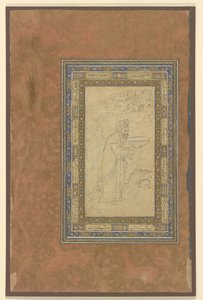 Starý muž nese mísu, kolem 1610-15 od Persian School