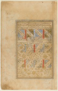 Folio z Rawdat al-safa (Zahrada čistoty) od Mirkhwanda († 1498) Shiraz, Írán, období Safavid, 1571-72 (neprůhledný akvarel, inkoust a zlato na papíře) od Persian School