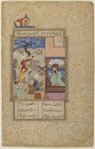Layla a Majnun ve škole, z Divanu, kolem roku 1490 od Persian School