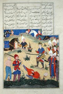 Paní D-184 fol.208b Dekapitace Afrasiabova snu se plní, ilustrace z 