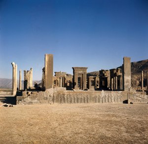"" Palác Dareia I. (550-486 př. n. l.) v Persepolis (Írán) "", Místo Perské říše Aimenidů. 6. – 5. století před naším letopočtem od Persian School