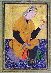 Portrét Hamida Banu Begum, držící pečeť, ilustrovaný folio z Antologie Mir Ali, 1550, od Persian School