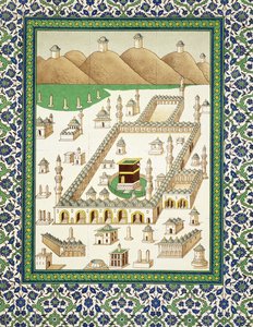 Schematický pohled na Mekku, zobrazující Quabah, z knihy o perské keramice (tisk) od Persian School