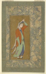 Žena si upravuje aigrette, kolem roku 1590 od Persian School