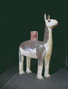 Nádoba s podobiznou lamy, kultura Nazca (hliněné nádobí) od Peruvian School
